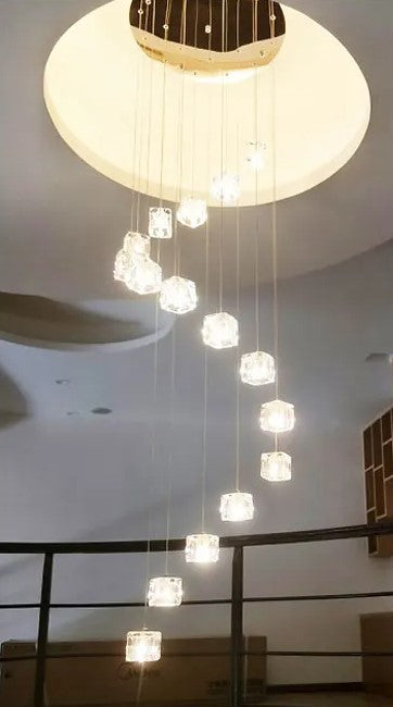 Square crystal chandelier