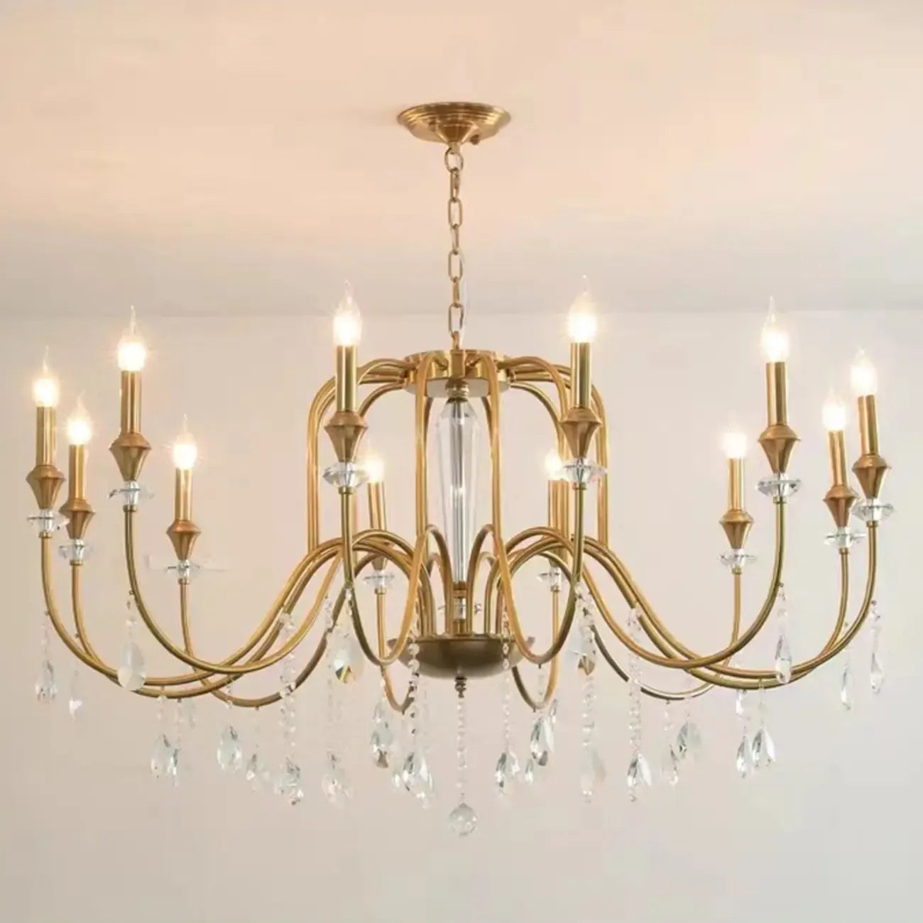 European glass crystal cascade chandelier