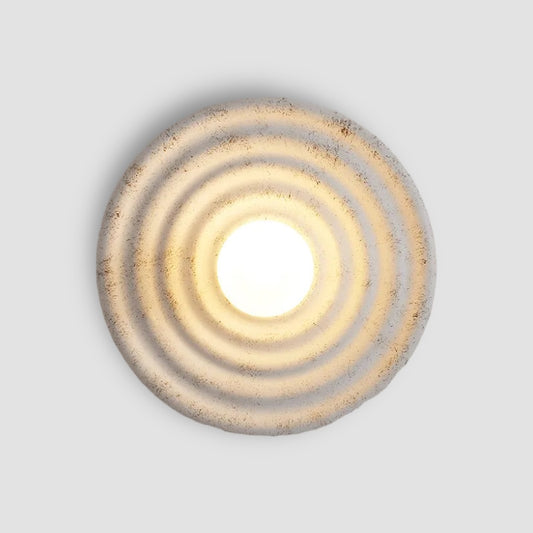 Wabi sabi rund vägglampa