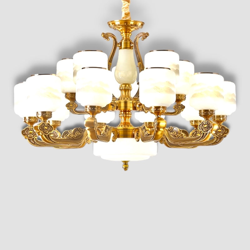Natürlicher Jade-Kronleuchter Palast