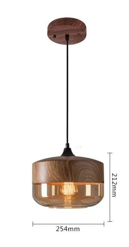 Scandinavische houten-glazen hanger