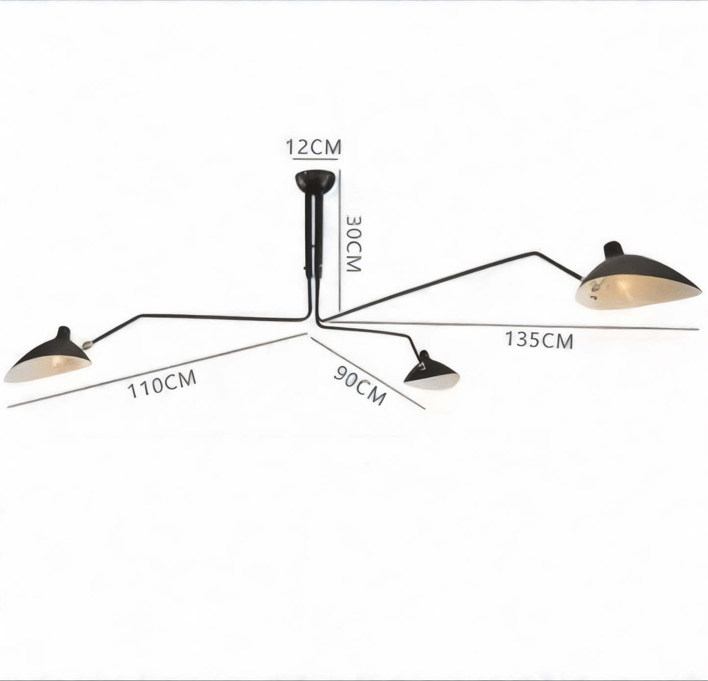 Taklampa med vintage armdesign
