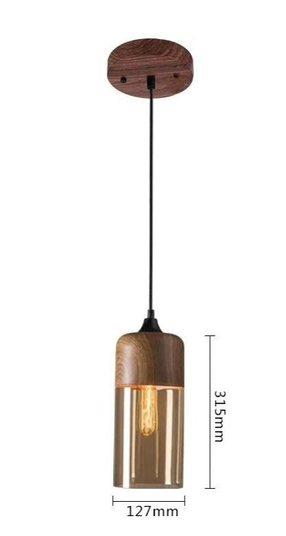 Scandinavische houten-glazen hanger