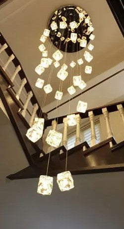 Square crystal chandelier