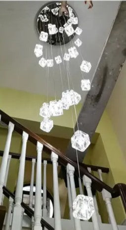 Square crystal chandelier