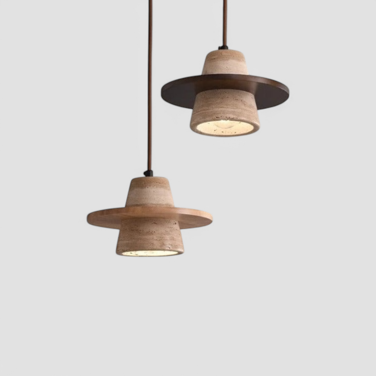 LUXE Travertijn stenen LED hanglamp