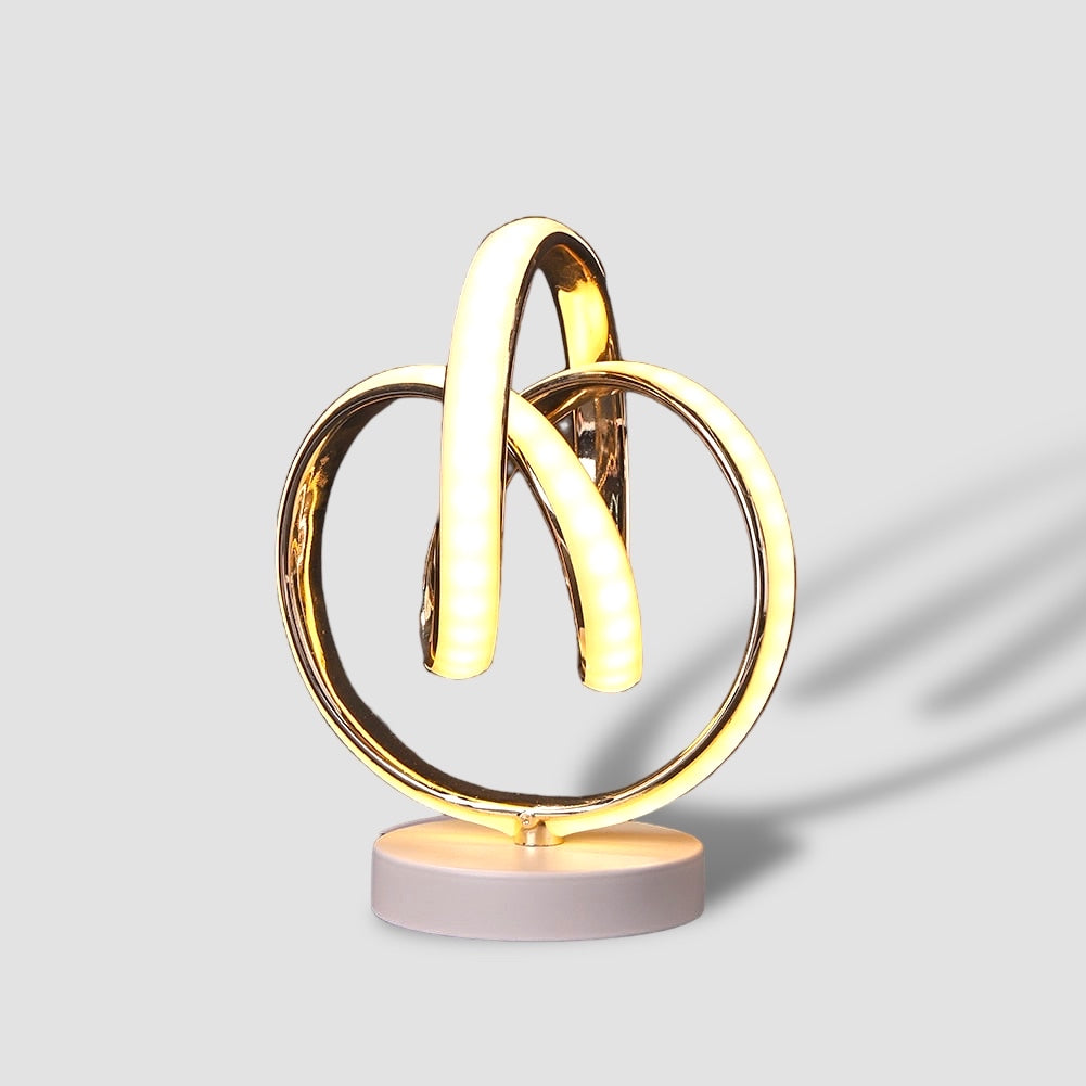 Modern spiralformad LED-bordslampa med varmt ljus