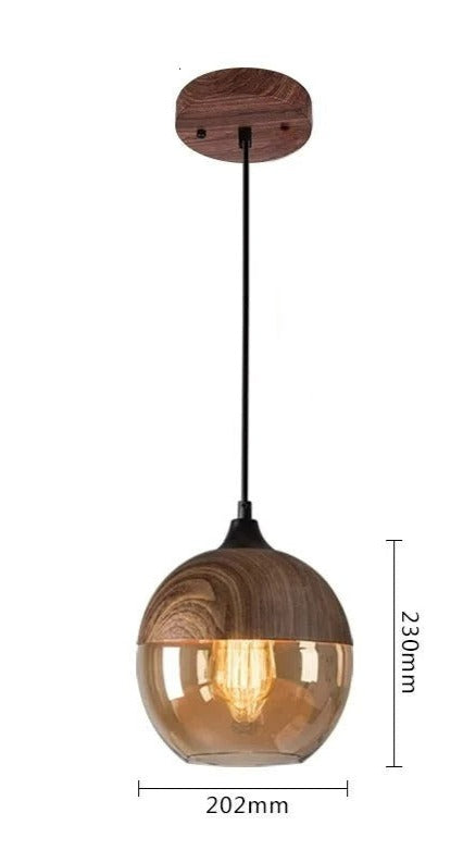Scandinavische houten-glazen hanger