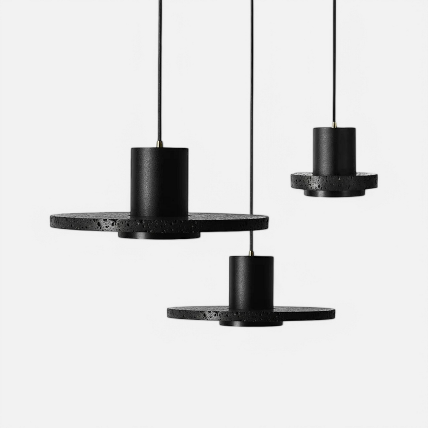 Retro industrial style black hole stone pendant lamp
