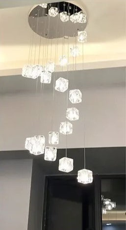 Square crystal chandelier