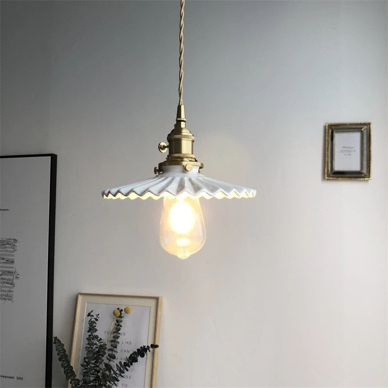 Japanese ceramic pendant light