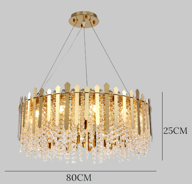 Round steel k9 crystal pendant