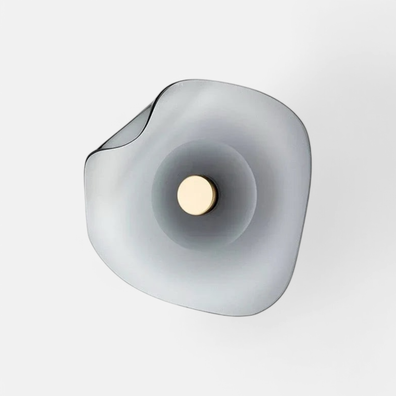 Glass modern wall lamp with art deco round shape and frosted finish, ideal for bedroom or hallway lighting in contemporary interiors.