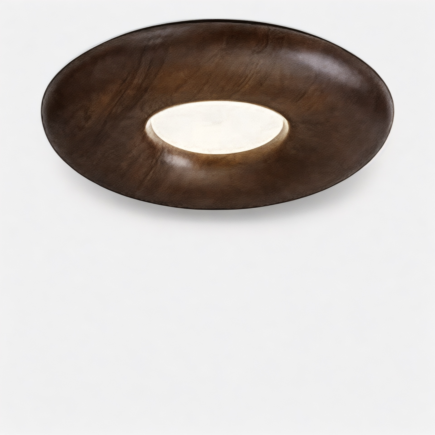 LUXELY modern retro dark wood ceiling lamp with Nordic flush mount design, ideal for cozy ambient lighting in living spaces or bedrooms.