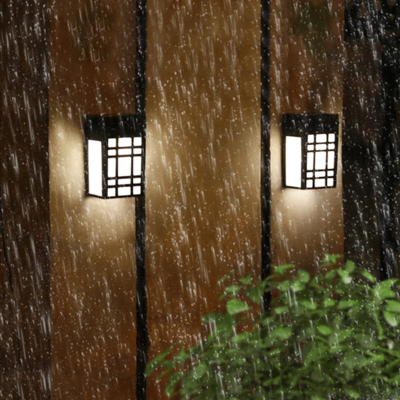 Japanese Solar Outdoor Wall Light