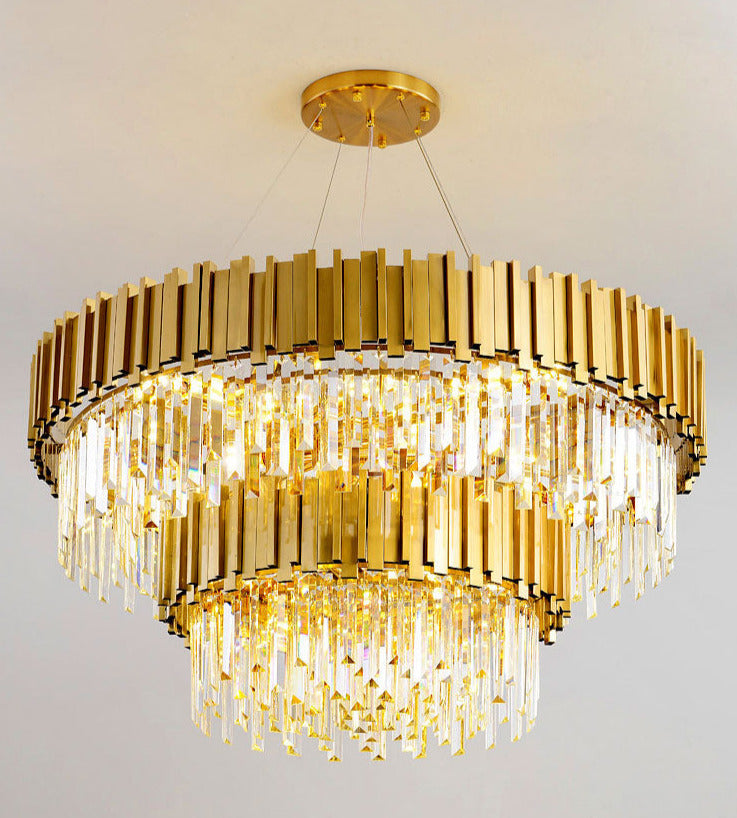 Goldener Kristall-Kronleuchter