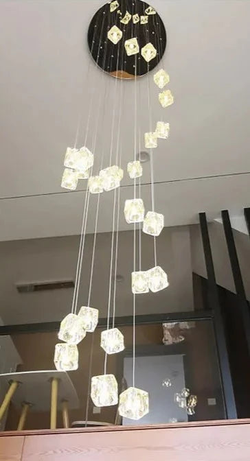 Square crystal chandelier