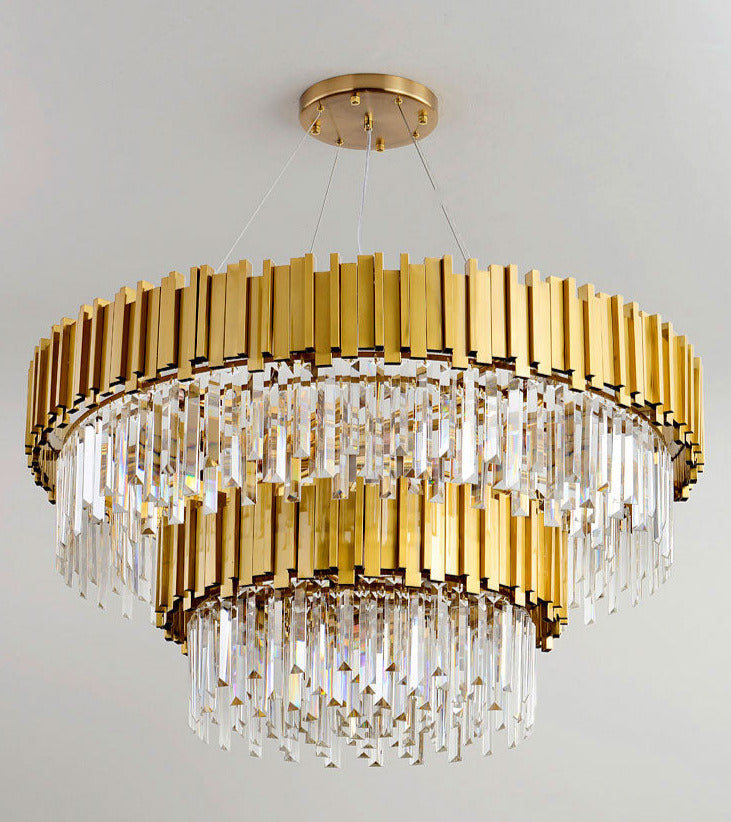 Goldener Kristall-Kronleuchter