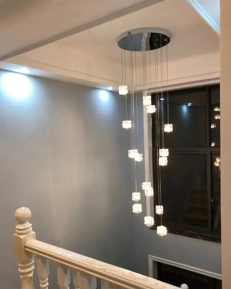 Square crystal chandelier
