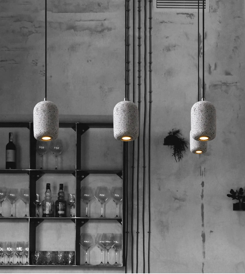 Cement deco pendant light