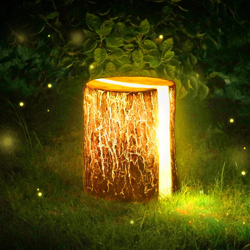Luminaire créatif pour souche d'arbre LUXEY pour le jardin de la villa