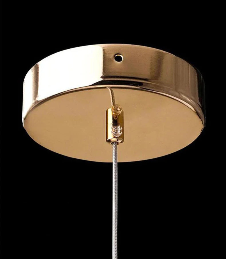 Gold ceiling mount for modern Nordic pendant light, designed for secure and stylish installation in any room.
