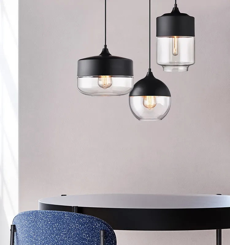 Scandinavische houten-glazen hanger