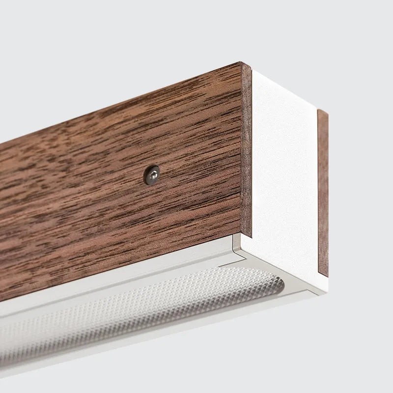 Lámpara colgante larga de madera