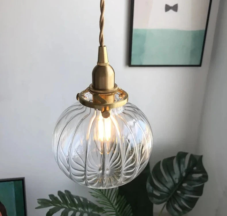 Lámpara de cocina moderna con bola de cristal