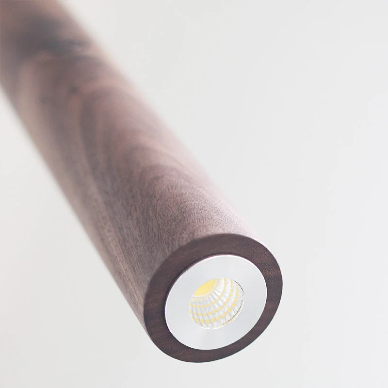 Lámpara colgante de cocina moderna de madera oscura