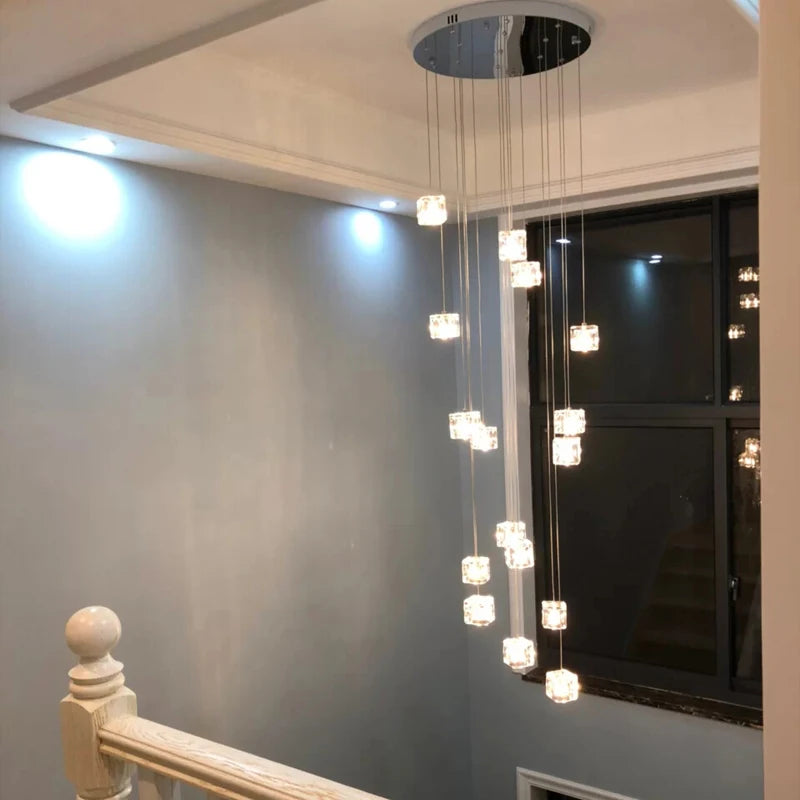 Square crystal chandelier