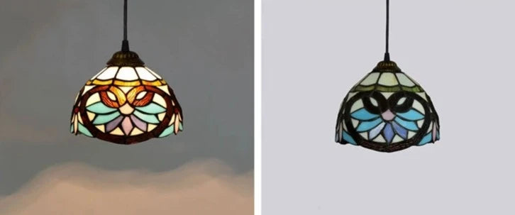 Lámpara colgante de cristal Tiffany
