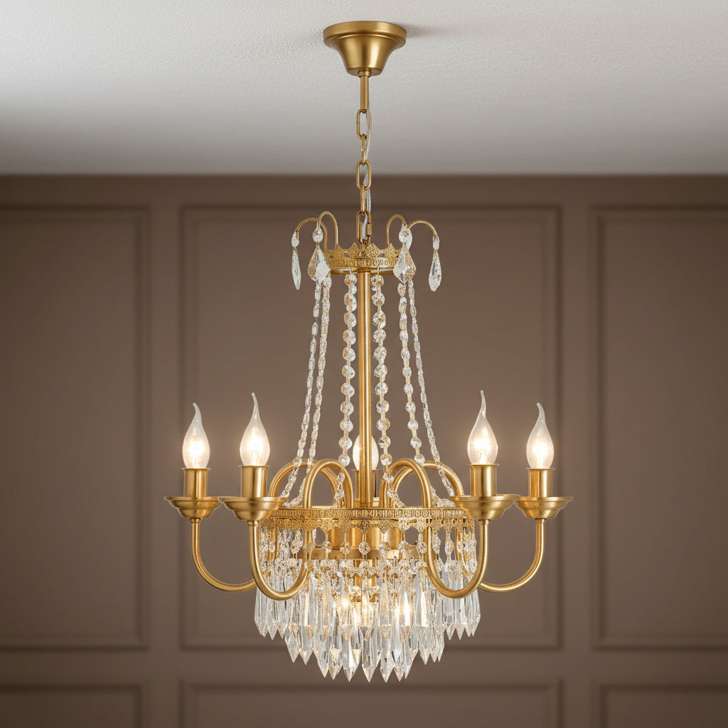Villa copper crystal candelabra