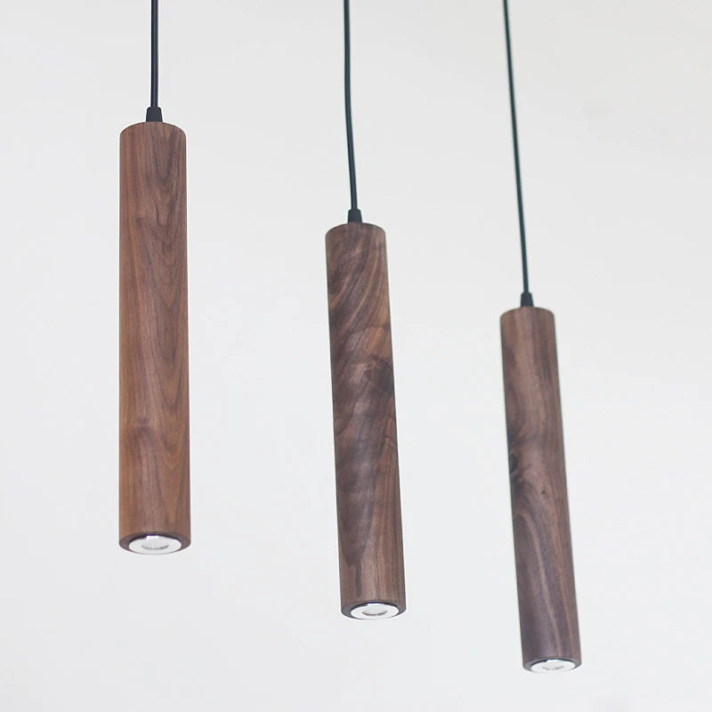 Lámpara colgante de cocina moderna de madera oscura