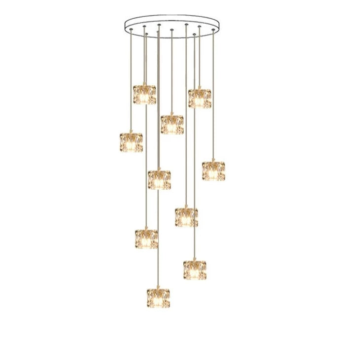 Square crystal chandelier