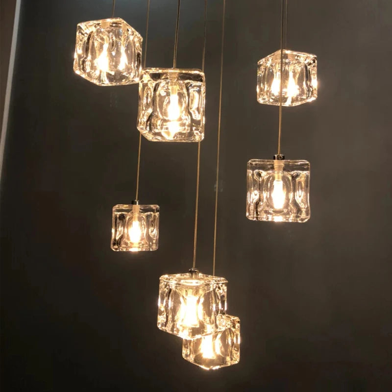 Square crystal chandelier