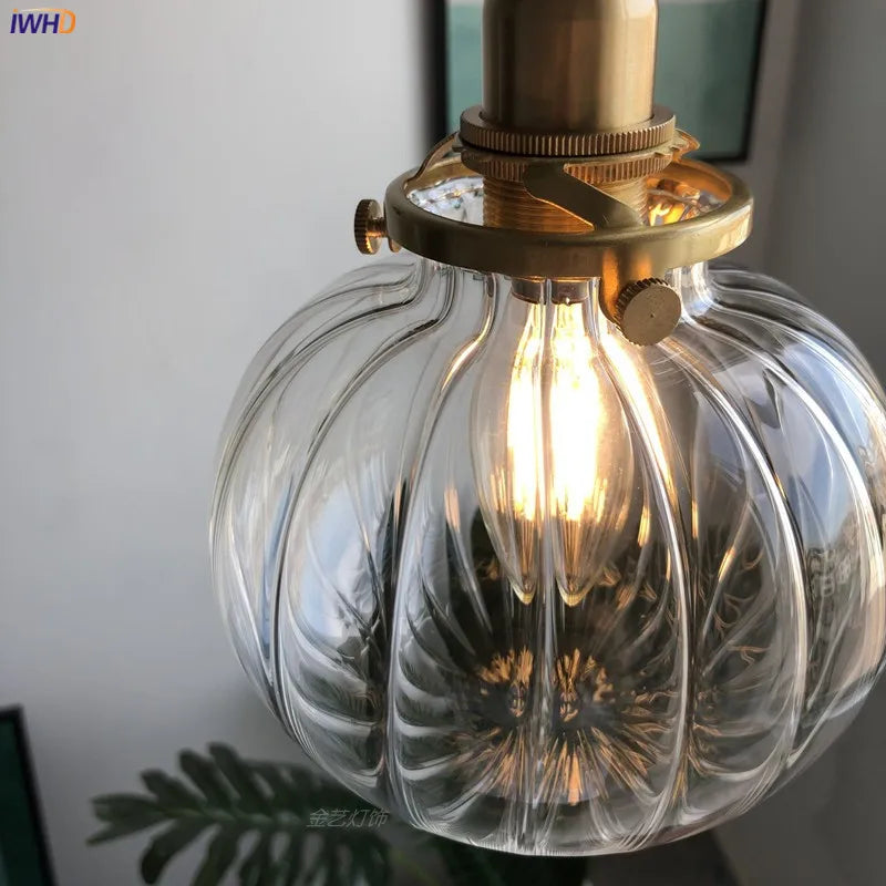 Lámpara de cocina moderna con bola de cristal