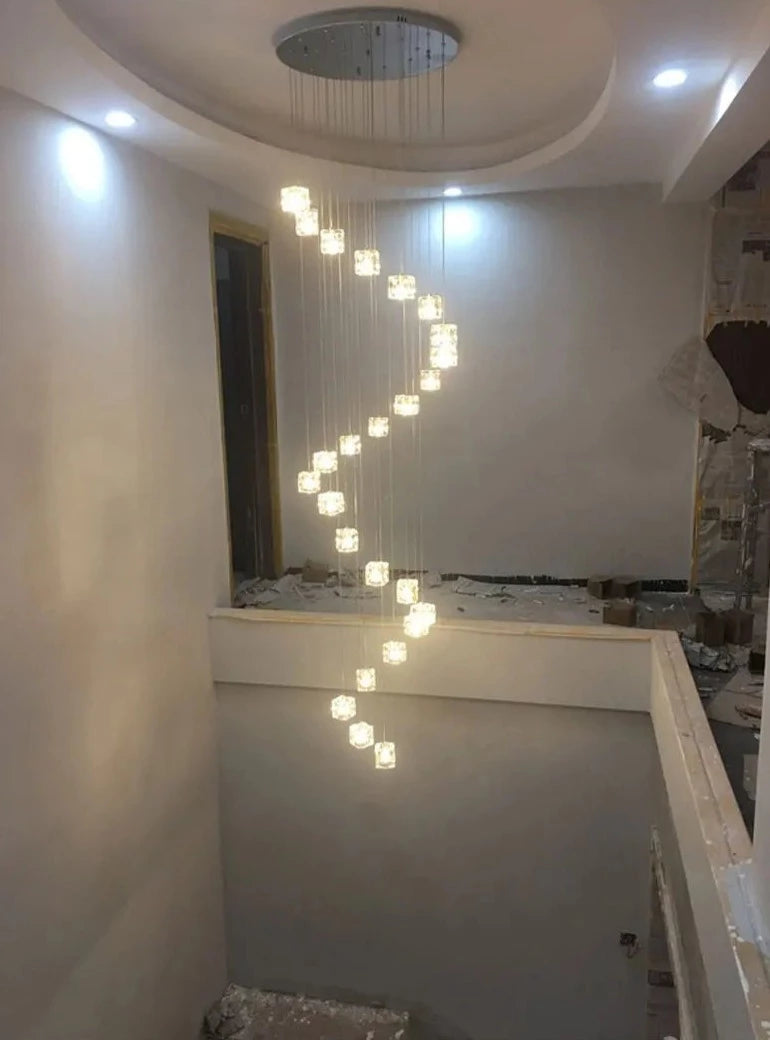 Square crystal chandelier