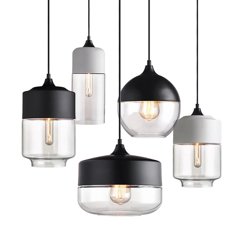Scandinavische houten-glazen hanger