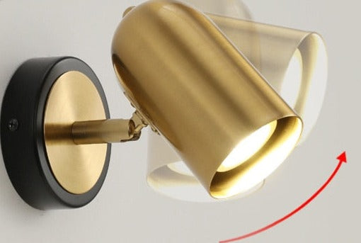 Lampe murale dorée réglable