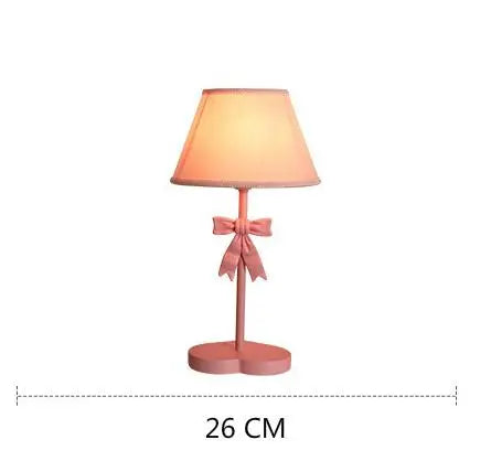 Pink tabletop Bowknot Princess Room Chandelier with 26cm base, featuring a bow accent and soft lighting for bedside or desk use.