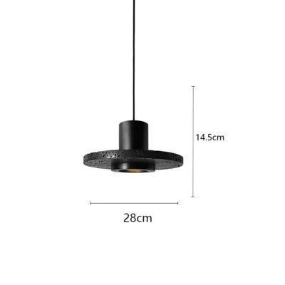 LUXELY black terrazzo pendant light with 28cm disc diameter. Industrial design perfect for living rooms or restaurants.