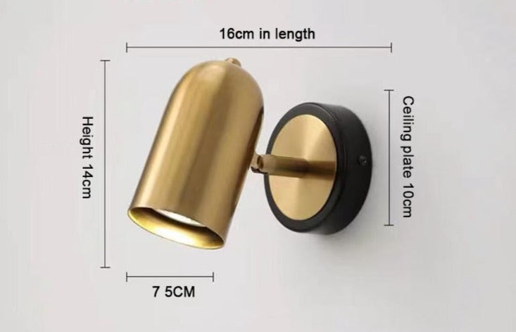 Lampe murale dorée réglable