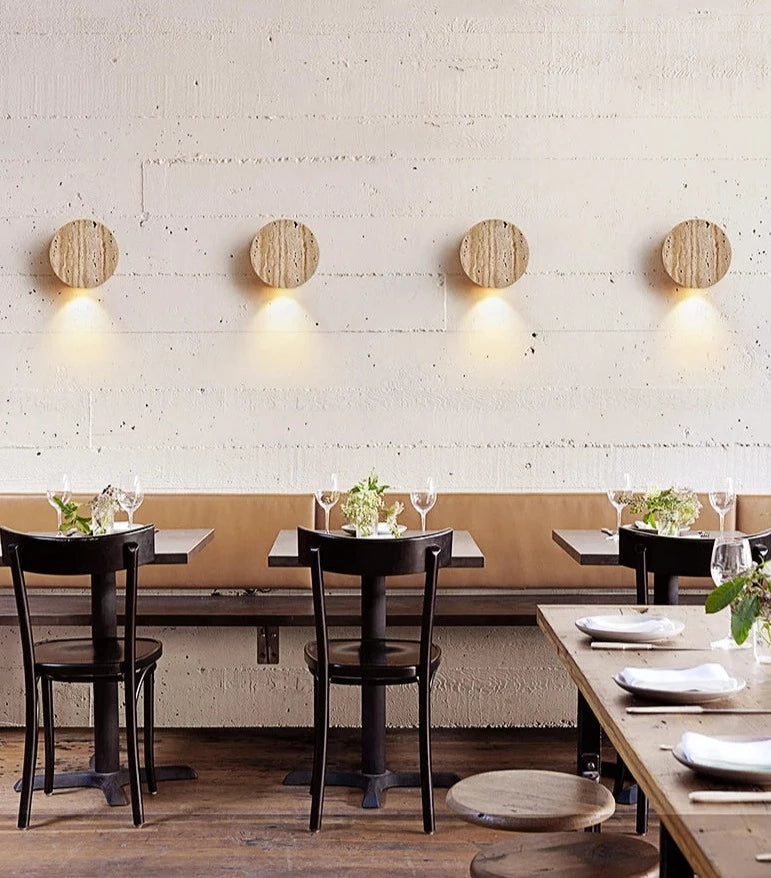 Travertine down wall lamp