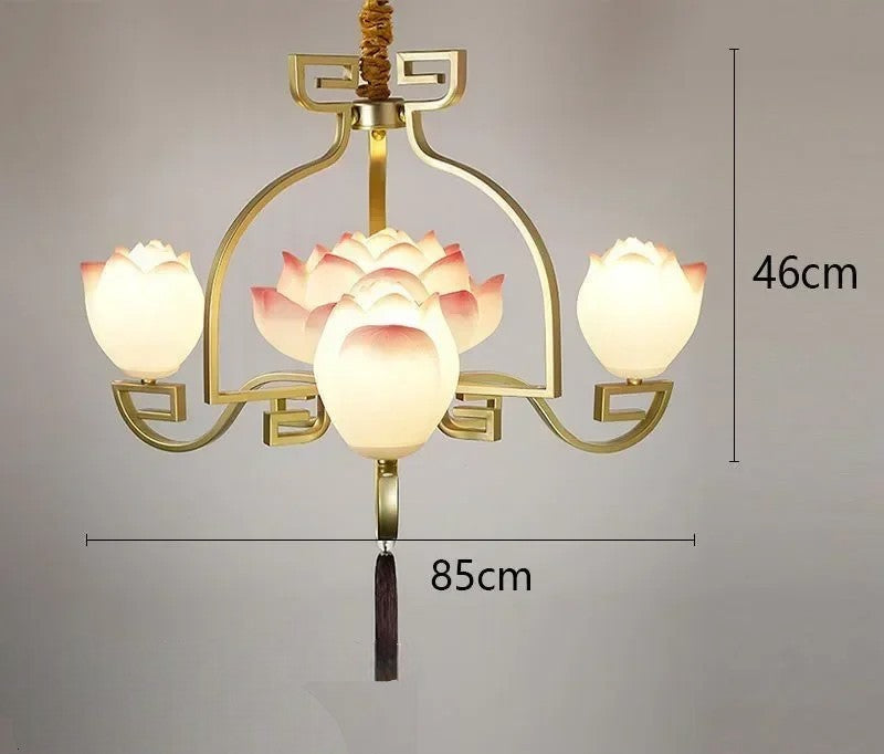 Lotus flower led pendant light vintage