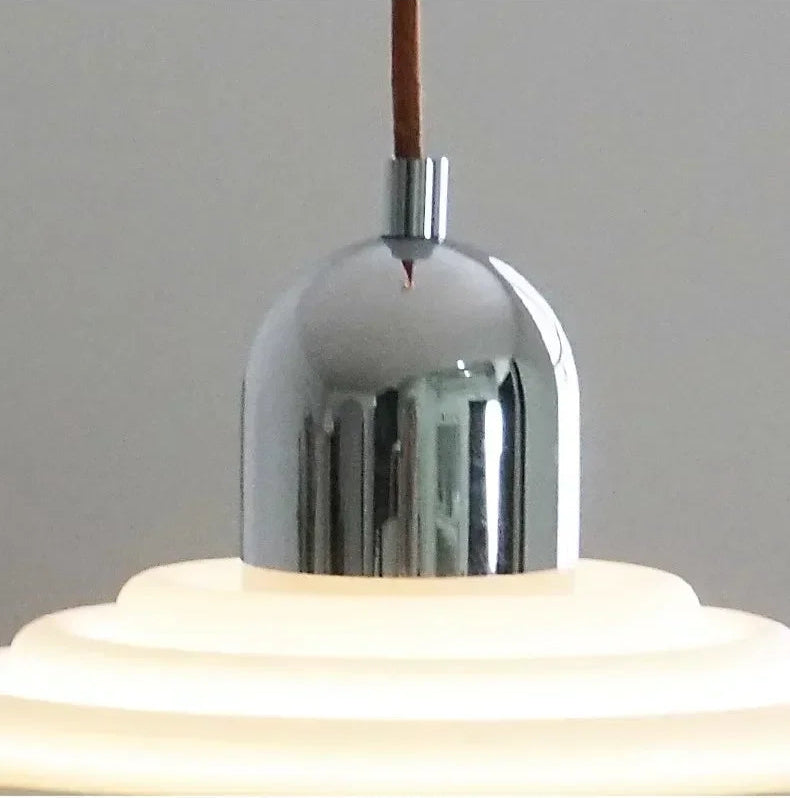 Close-up of chrome top on Bauhaus Pendant Light - Modern Suspension | LED, Metal, 90-260V, showcasing premium finish.
