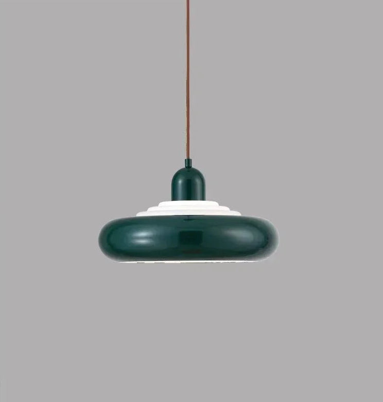 Dark green Bauhaus Pendant Light - Modern Suspension | LED, Metal, 90-260V, stylish dome lamp for contemporary interiors.