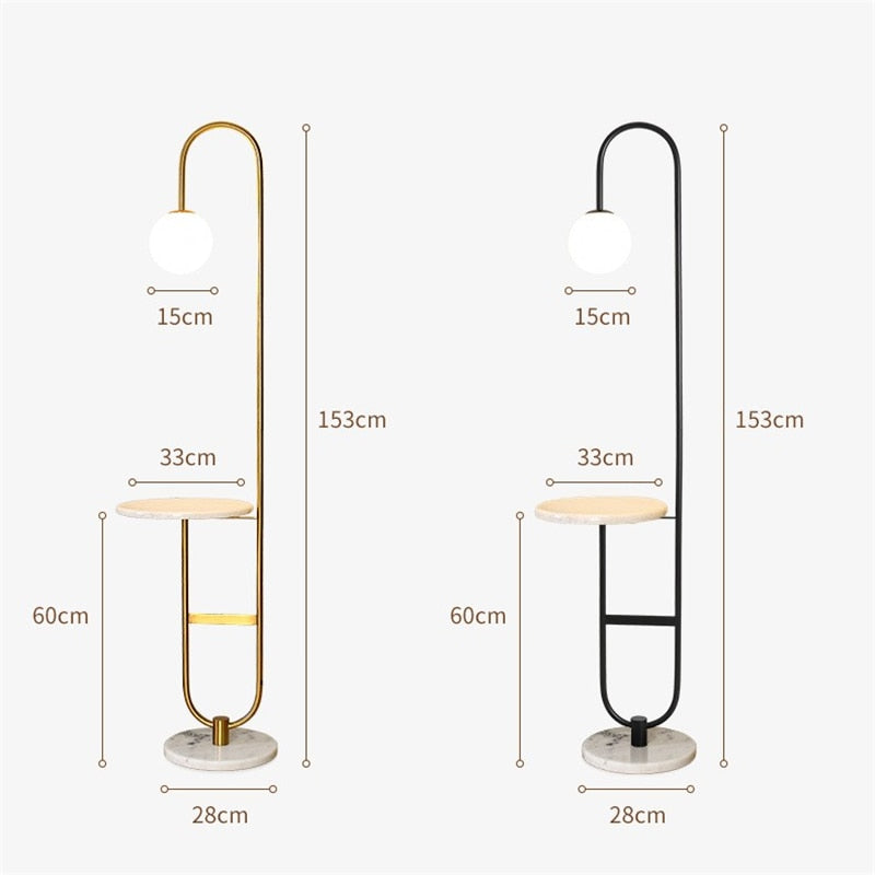 Lampadaire moderne nordique avec table ronde