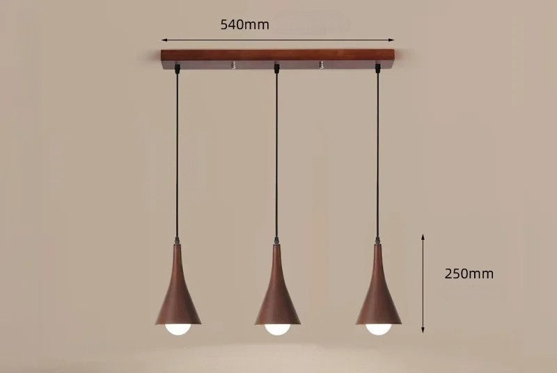 Walnut pendant light for living and dining room