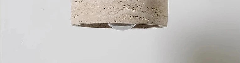LED Travertine stone pendant light with wooden base